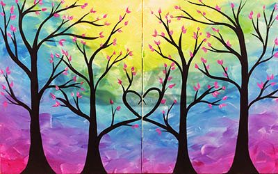 Date Night Heart Painting Kit (2 Canvases- Can be for 1 or 2 Painters)