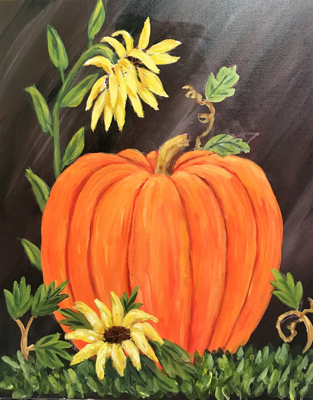 Pumpkin Black Canvas Painting Kit